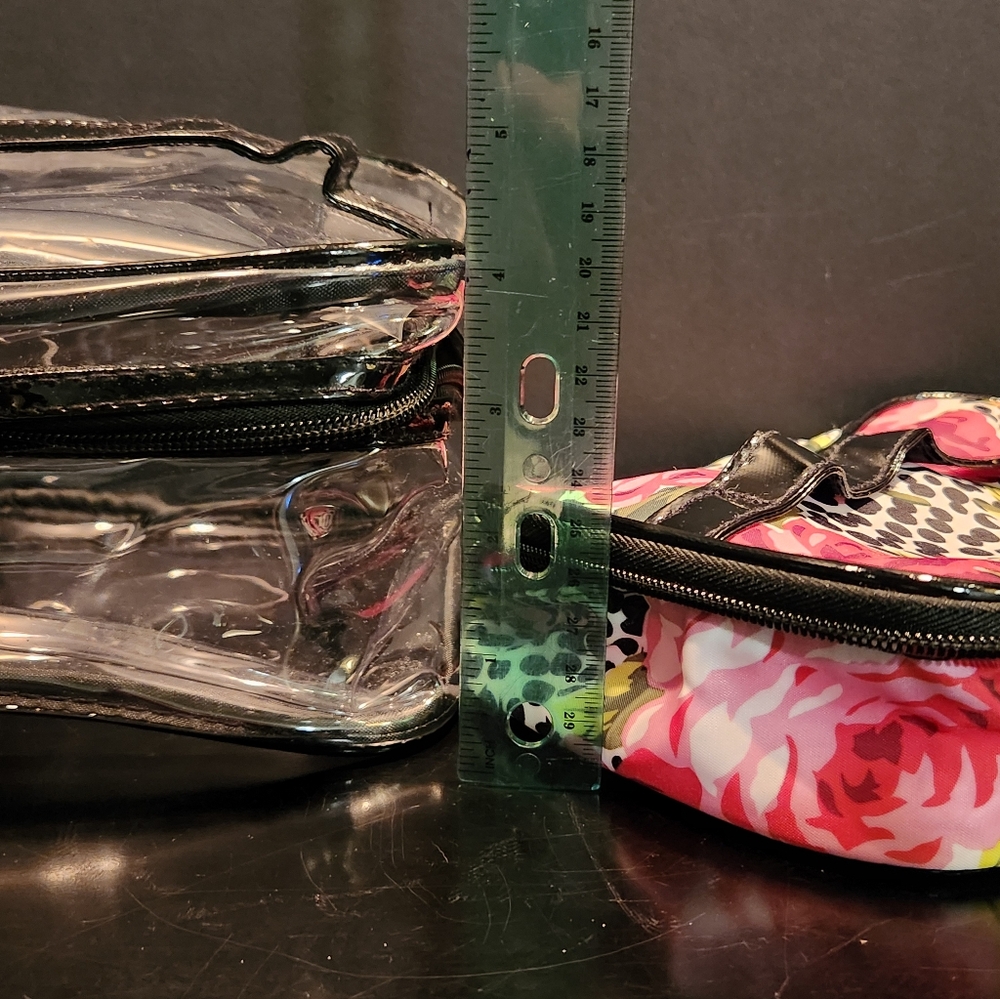 Floral and Black Patent Cosmetic Bag Bundle With A Pink  (2)S (1)M (1)L - Picture 9 of 10